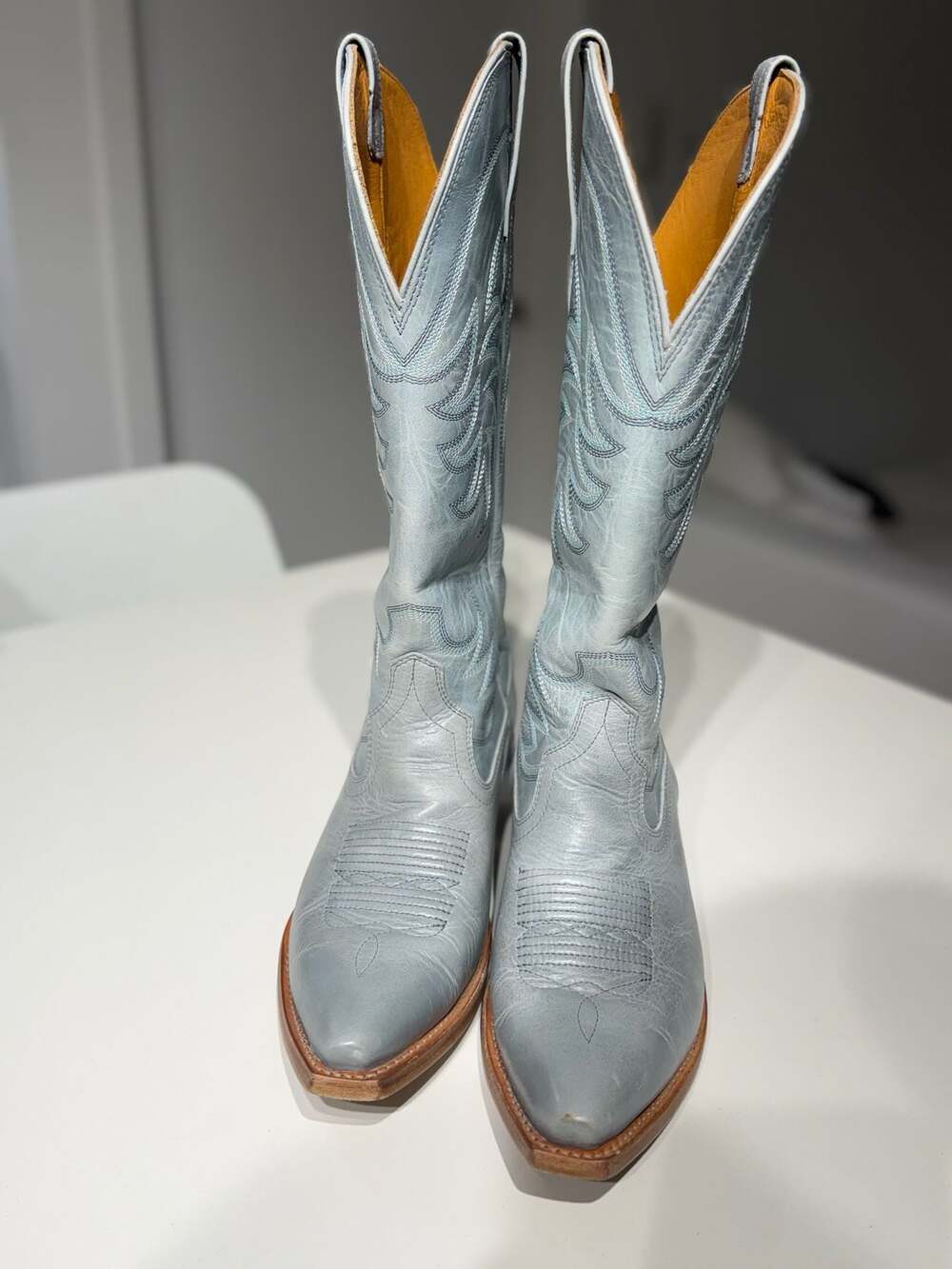 Tecovas The Annie Slate Blue Leather Tall Western Cowboy Boots Sz 8.5B - Picture 3 of 12